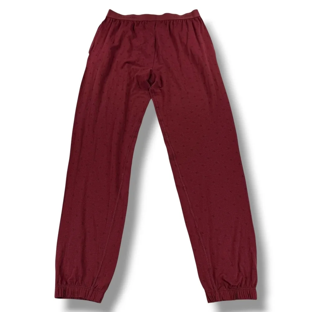 Calvin Klein Pajama Jogger Pants Mens Medium‎ M Burgundy Monogram Logo